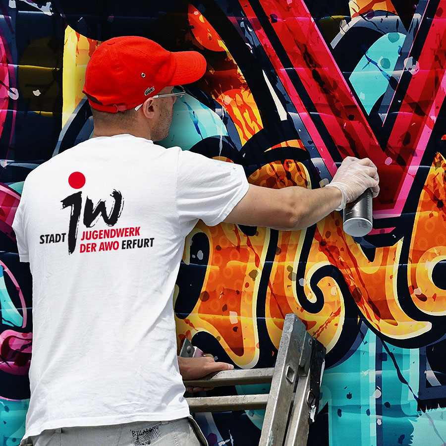 Graffiti-Aktion am Wiesenhügel des Stadtjugendwerks der AWO Erfurt