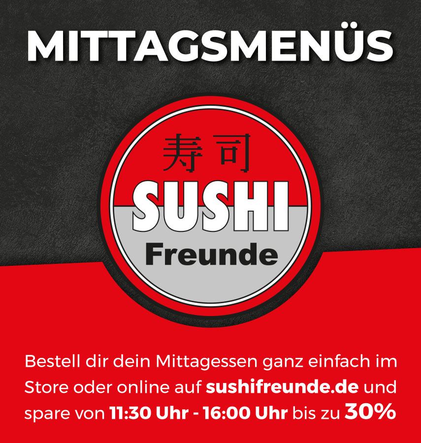 Jetzt bei Sushifreunde im Melchendorfer Markt bis zu 30% auf dein Mittagessen sparen